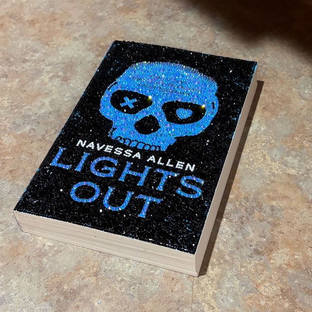 Handmade bedazzled Lights Out book by Navessa Allen